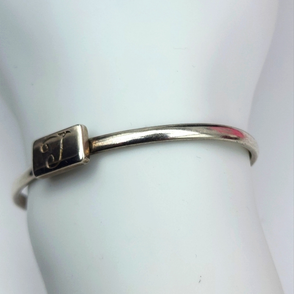 Vintage Sterling Silver 925 Marked J Initial Bracelet - Picture 4 of 10